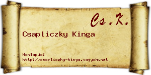 Csapliczky Kinga névjegykártya