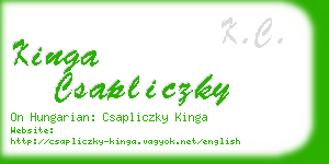 kinga csapliczky business card